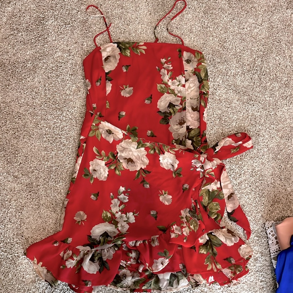Free people red floral dress